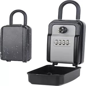 외부용 피클라페 열쇠 잠금 상자 걸이 고리가 있는 대용량 보관 4자리 조합 자물쇠 야외용 튼튼한 방수