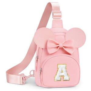 어린이 소녀 생일 선물 2 7 패니 세 바구니 6 5 (A) 어린이, 지갑용 부활절 핑크 백, 크로스바디 3 이니셜 4 슬링백 8 팩, 스터퍼용