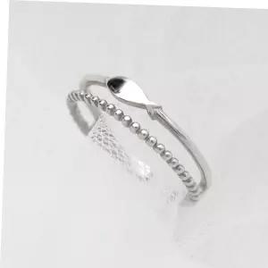 애끼반지 92.5 실버 물고기 더블 링 은 프리사이즈 반지