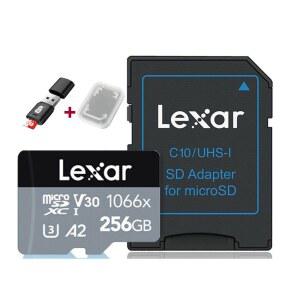 LEXAR PROFESSIONAL 1066X 마이크로 메모리 읽기 V30 SD A2 U3 64GB UHS 메가바이트 128GB SDXC 256GB 100