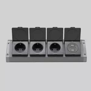 매직 코너 콘센트 코드형 BIB-203 다크그레이 USB포함 멀티 매립 매립형 매입 전기 가구