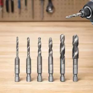 육각포스트 롱 드릴탭 세트 나사산 가공 비트드릴 타입드릴 철판기리 내기 핑기리 전동드릴 홀소 사라 샹크