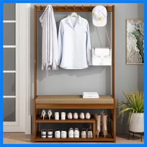 다기능 현관 신발장 겸 벤치와 옷걸이 공간 절약형 좁은 수납 정리함 (임대 아파트 및 주택용)