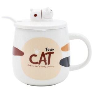 귀여운 고양이머그컵 머그컵 고양이 캐릭터 세트 홈카페 베이커리