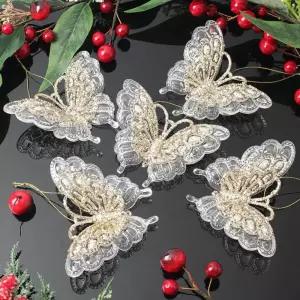 (도토로) 럭셔리 트리 오너먼트 5p세트(골드나비)크리스마스장식 장식품 데코 용품 소품 꾸미기