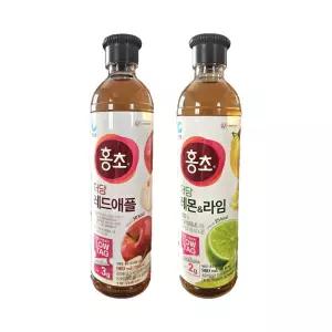 대상 청정원 저당 홍초 레드애플 900ml + 레몬라임 900ml (총 2개)
