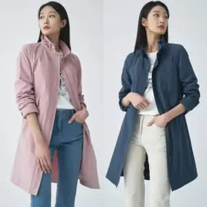 지센 여성 봄 스판 방수 야상형 롱 코트 LCCAO230