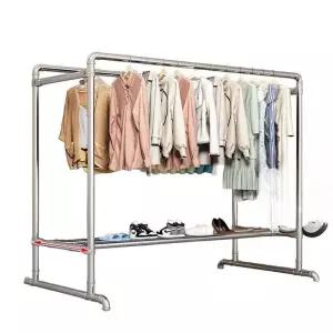 의류매장 행거 더블 프레임 스탠드 파이프 옷걸이