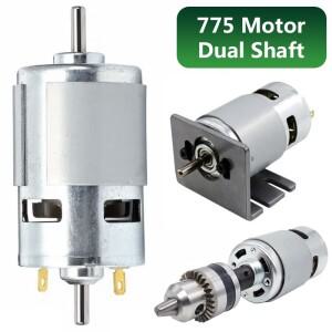 775 듀얼 샤프트 모터 DC 12V-24V 볼 베어링 고출력 저소음 기어 전자 부품