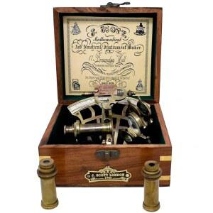 빈티지 황동 해상 육분의, 독일 J 스코프 포함, 개의 포함 해양 악기 두 복제품, 상자 조준 이중 망원경, 견목 SCOTT 천체