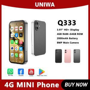 UNIWA Q333 미니 스마트폰 4GB 램 64GB 저장용량 4G 네트워크 풀밴드 2000mAh 배터리 휴대폰 구글 플레이