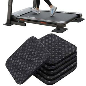 6PCS 미끄럼 방지 워킹 패드 매트, 카펫 하드우드 바닥 실내 및 체육관용 트레드밀 매트, 트레드밀 및 운동용 자전거 기계용 소음 감소 운동 기구 매트(6mm, 5mm 직사각형)