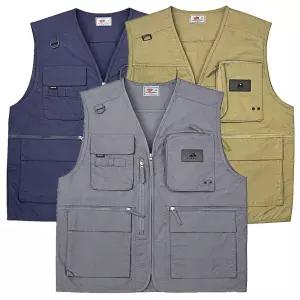 봄 가을 멀티포켓 작업 조끼 WKV1001 낚시 남성 아웃도어 캠핑 등산