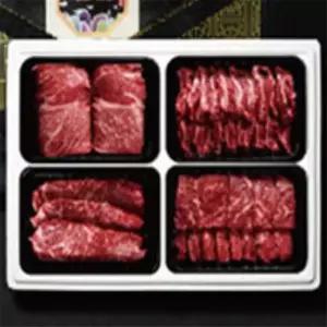 유쎌쇼핑몰 4구 모듬구이세트 1.2KG (등심 갈비 채끝 부채살) 국내산소고기 축산물