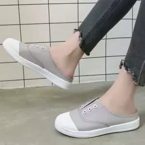 뮬 운동화 데일리 무지 캔버스 스니커즈 블로퍼 4색