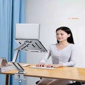 태블릿 거치대 노트북 암 책상 스탠드 쿨링 고정 브라켓 자바라 장착 모니터