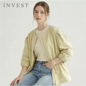 [인베스트] 퍼프 소매 스트링 집업 점퍼_IN6S1JP1371