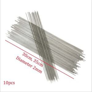 10pcs 스테인레스 스틸 바베큐 굽고 바늘 스틱 꼬치 실버 주방 액세서리 2 크기 고기 케밥 캠핑 도구