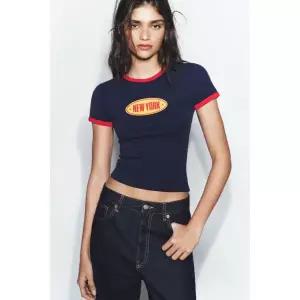 [국내배송] 자라 ZARA 텍스트 티셔츠 - 블루 956342