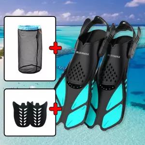 듀라맥스 오리발 숏핀 스노쿨링 수영 프리다이빙핀 힐스트랩형