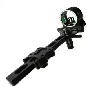 컴파운드 보우 5핀 조준경 - 짧은 막대 도구 필요 없음 고도 및 풍량 조절 조명 렌즈 어댑터 양궁 포함