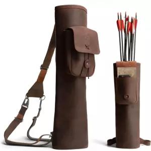 조절 가능한 스트랩이 있는 발할라 기어 직사각형 백 퀴버 화살용 핸드메이드 화살 홀더 양궁 스포츠 활