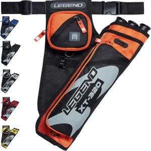 레전드 XT320 양궁 퀴버 - 표적 사격을 위한 3개의 화살 튜브 케이스가 있는 나일론 힙 조절 가능한 허리