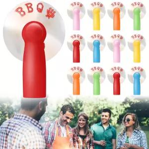 로세세이 12개 미니 선풍기 벌크 바비큐 파티 선물 BBQ LED 조명 메시지 개인 휴대용 배터리 강력한 팬
