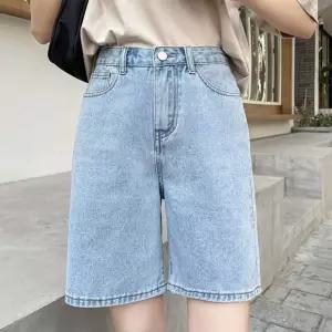 데님반바지 데일리 연청 중청 데님 반바지 여자 버뮤다팬츠