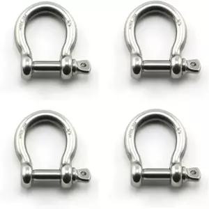체인용 4pcs 14인치 6mm 나사 핀 스테인리스 야외 클램프 팔찌 듀티 하중 로프 와이어 스틸 섀클 앵커 캠핑