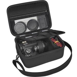 캐논 EOS 레벨 T7 / 4000D T100 DSLR 카메라와 호환되는 디지털 카메라 케이스, 소니 알파 a6400 a6100 a6700 a6300 미러리스, SD 카드 등용 홀더(블랙)