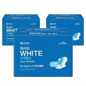 화이트 수퍼흡수 33cm 오버나이트 14Px3팩