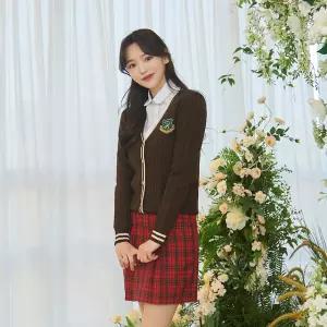 교복몰 라인이 예뻐보이는 레드체크주름치마 교복.