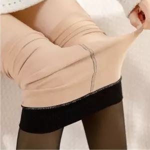 여성 겨울 착시 살색 비치는 블랙 스타킹 기모 타이즈 기모팬티스타킹 듀얼스킨 융털