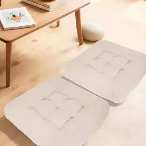 윤루이 명상 바닥 베개 세트 2개 정사각형 대형 시트 다다미 거실용 터프트 코듀로이 쿠션 22x22인치