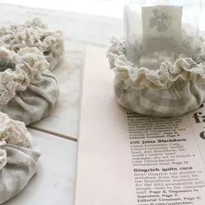 오트밀 체크 의자발커버 4P세트식탁인테리어 주방 자수 의자 양말 소음방지 방지캡 다리 발캡 패드 신발 체