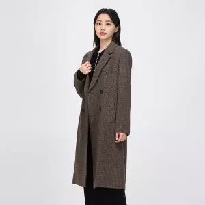 [케네스레이디](센텀시티점)[BYLYNN] 더블버튼 롱 체크 을자켓 EWLJOK0100