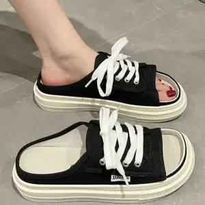 여성 앞 뒤 오픈 스니커즈 뮬 여름 운동화 슬리퍼 LiE3+2tKL