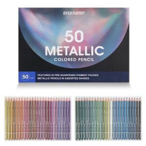72색 메탈릭 색연필 세트, 전문가급 아티스트 품질의 정교한 색칠과 창의적인 표현을 위해