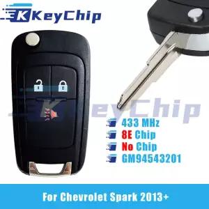 쉐보레 스파크 2013+용 키칩 프로 2+1 버튼 플립 리모컨 자동차 키 433MHz 8E 칩 / 없음 GM94543201