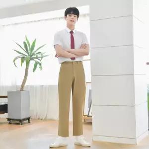 교복몰 허리조절 하복 베이지 교복바지 남자