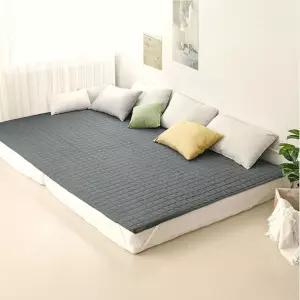패밀리 침대용 퀼팅 누빔패드 4면 고정밴드 매트리스커버 그레이 침대패드