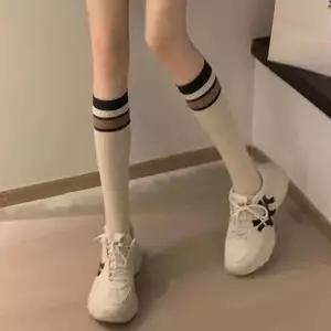 [SYZX06X]니삭스-베이지 줄무늬 롱양말 라인 긴양말