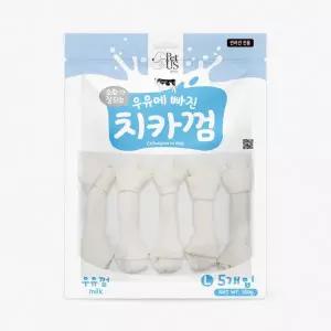 펫어스 강아지 우유껌 간식 치카 스틱 오래먹는 순수 양치껌 L 대형 5개 MNS