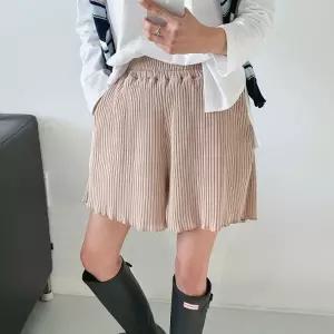 [다잇템] 여자 고무줄 와이드핏 면원단 날라리 골지 봄쇼츠 반바지