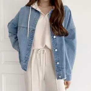 [다잇템] 여자 클래식 컷오프 빅사이즈 워싱 캐쥬얼 청자켓