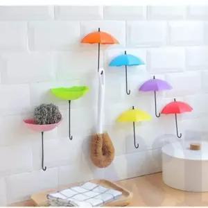 ( )우산모양 후크 3P 벽고리 도어행거 벽걸이행거 접착걸이 방문옷걸이