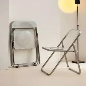 접이식 의자 아크릴 스틸 교회 체어 투명 간이 폴딩체어