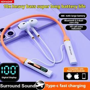 40H 재생 시간 블루투스 이어폰 LED HiFi 사운드 버드 무선 헤드폰 스포츠 소음 감소 넥 밴드 헤드셋 방수