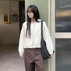 [다잇템] 여자 카라없는 윈드브레이커 탱크 빅사이즈 점퍼